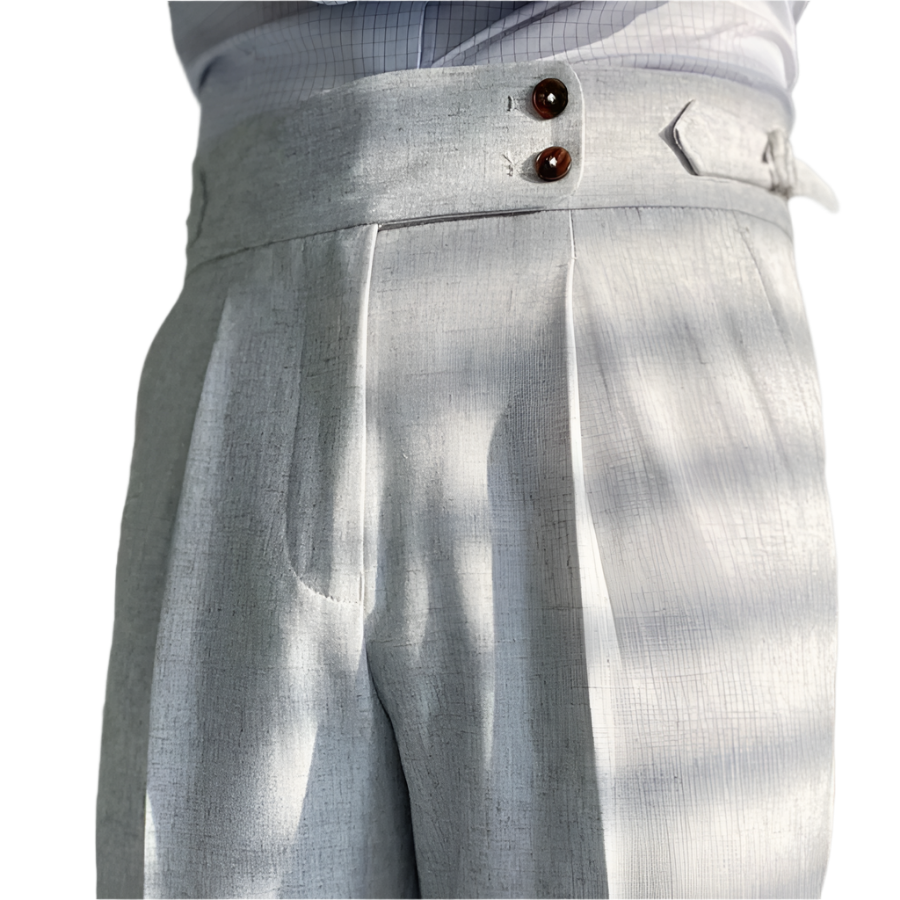 Straight-Fit Trousers - Double Button, Non-Iron