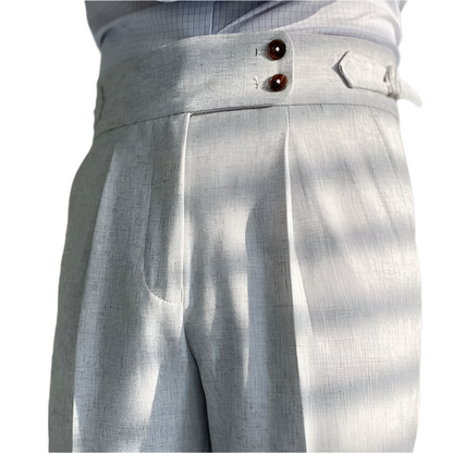 Straight-Fit Trousers - Double Button, Non-Iron