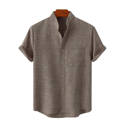 Machu Picchu Solid Color Cotton Button-Up