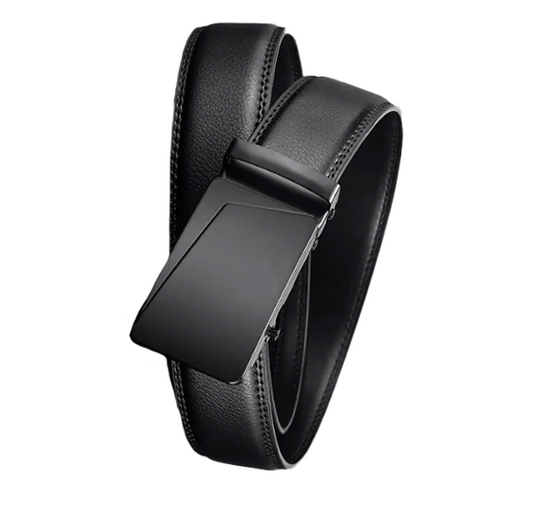 Men's Leather Belt Metal Automatic Buckle