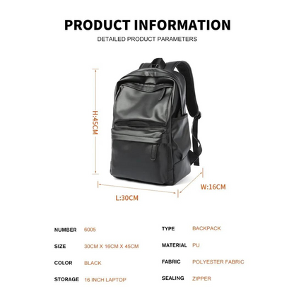 Waterproof Leather Backpack for Men