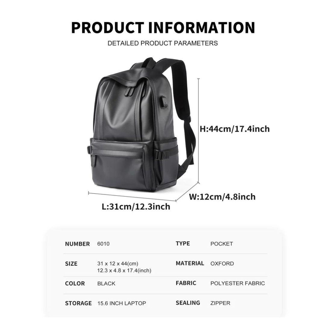 Waterproof Leather Backpack for Men