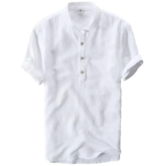 Linen Cotton Short-Sleeve Shirt